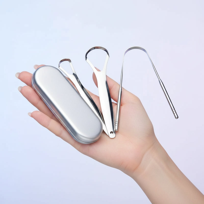 GlowSmile™ Stainless Tongue Scraper